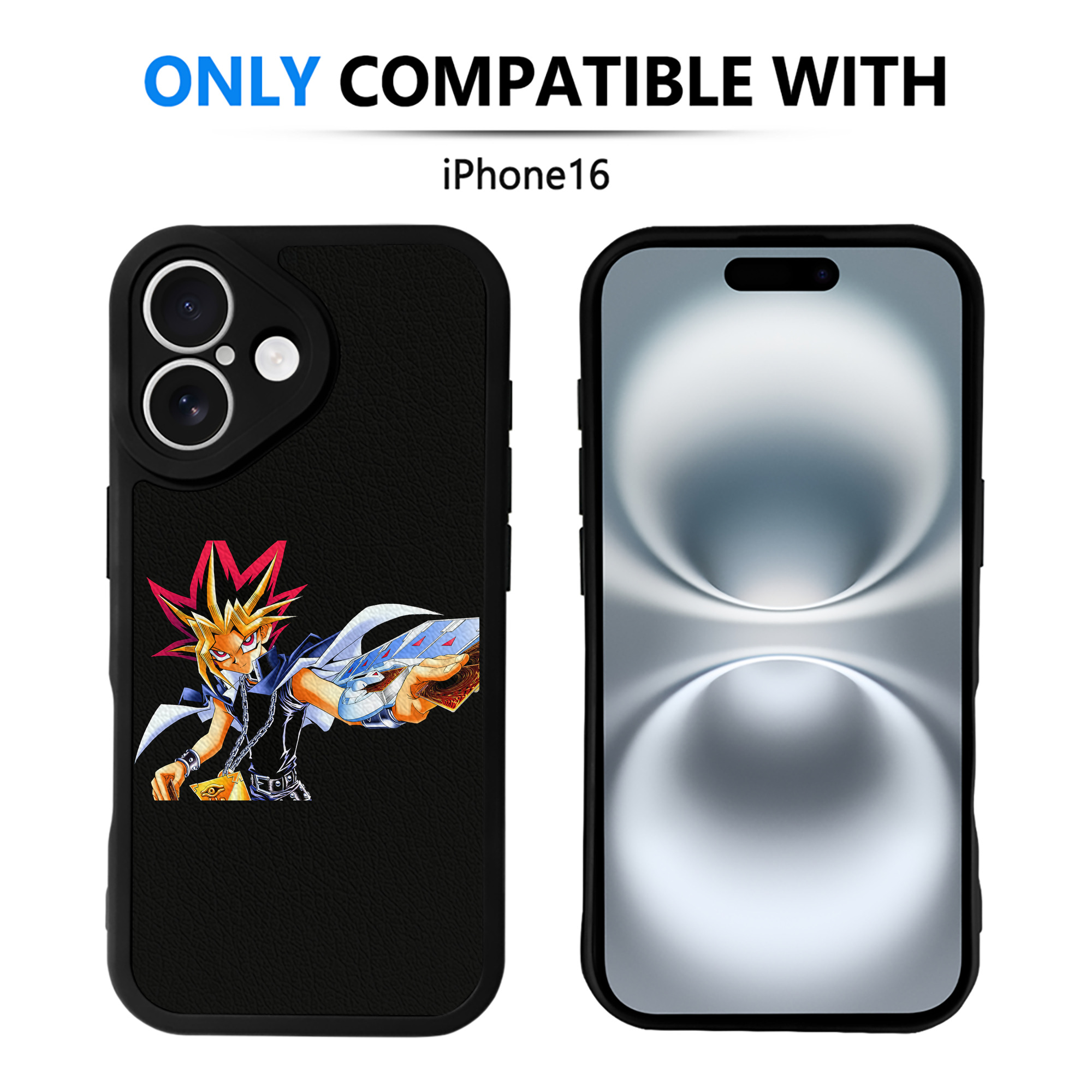 遊☆戯☆王 Yu-Gi-Oh! 【iPhone 16シリーズ対応】シリコンスマホケース（レザー調） 材質：シリコン